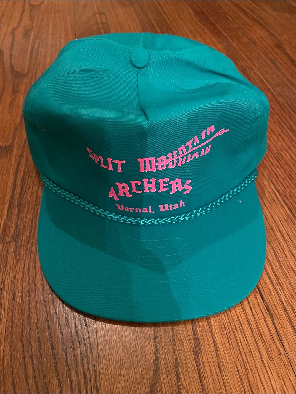 Vintage Split Mountain Archers Vernal Utah Teal Rope Cap